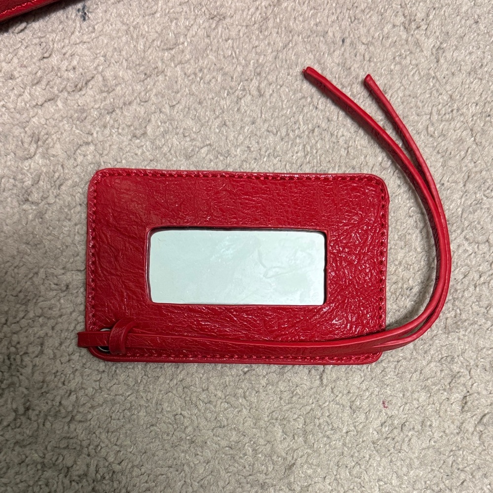Red Leather Satchel Handbag - Women Bags - Picture 2 of 3